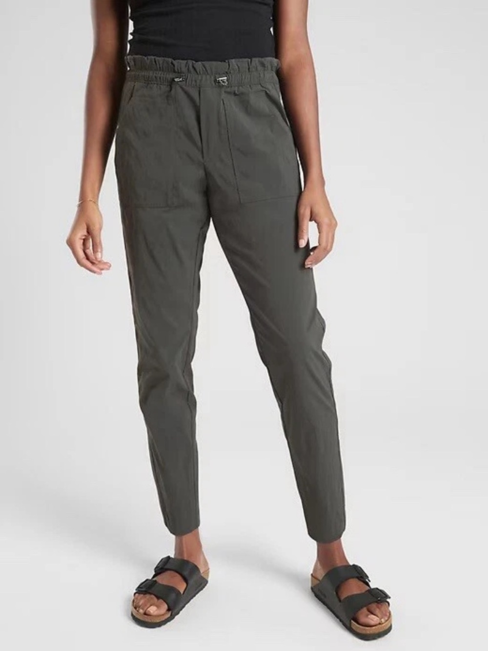 ATHLETA TREKKIE PAPER BAG RIPSTOP HIKING ATHLETIC PANTS Arbor Olive 2